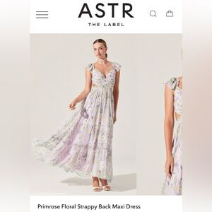 ASTR The Label: Primrose Floral Strappy Back Maxi Dress (NWT / Lavender)